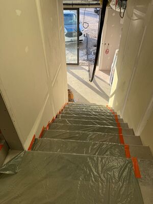 Protection escalier avec polyane
